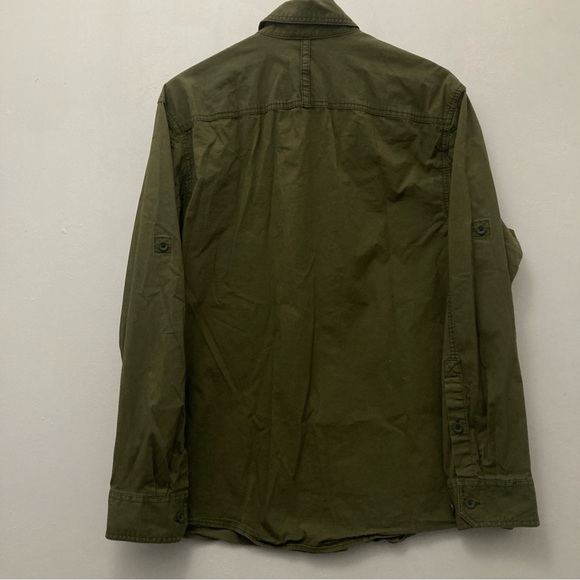 Duluth Trading Co. Men's Shirt Button Down M Green Organic Cotton Zip Pocket - Picture 8 of 15